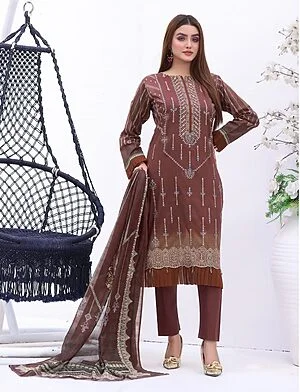BH-07 Bin Hameed Luxury Embroidered Lawn Unstitched Suit