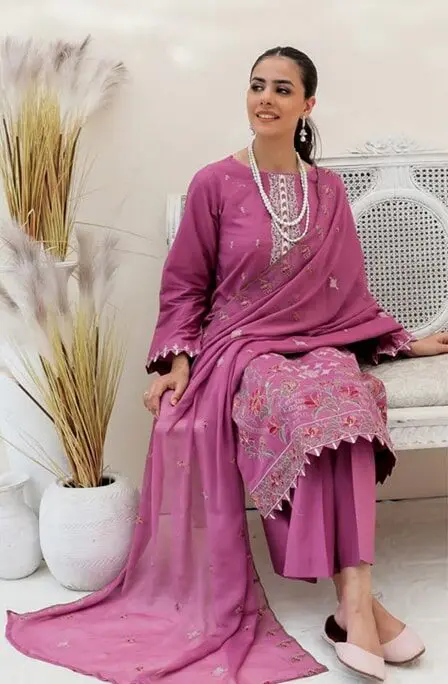GJ-10 Gull Jee Luxury Embroidered Lawn Unstitched - Image 4
