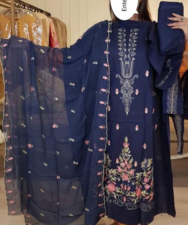 GJ-11 Gull Jee Luxury Embroidered Lawn Unstitched - Image 4