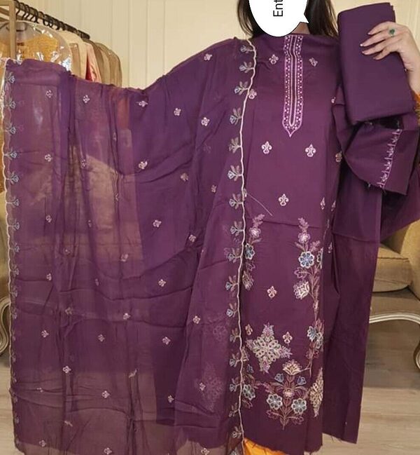 GJ-12 Gull Jee Luxury Embroidered Lawn Unstitched - Image 5