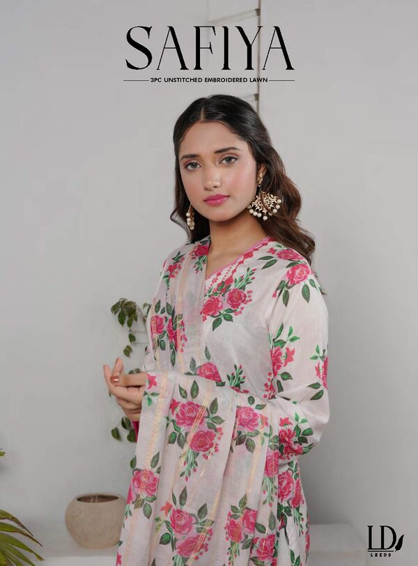 SA-01 Safiya Embroidered Lawn Unstitched - Image 3