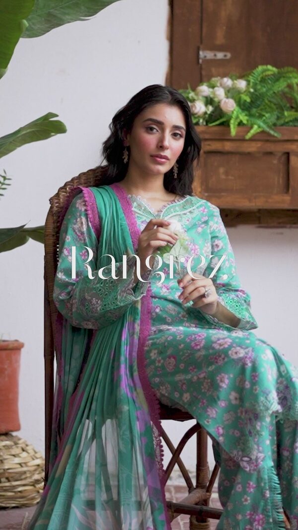 N-402 Ramsha Rangrez Luxury Lawn unstitched - Image 6