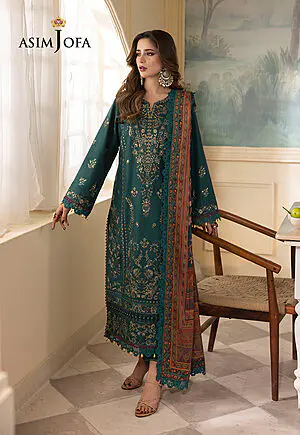 AJNR-11 Asim Jofa Rania Spring Summer Green Unstitched