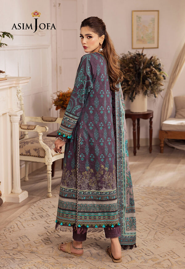 AJNR-08 Asim Jofa Rania Spring Summer Purple Unstitched - Image 2