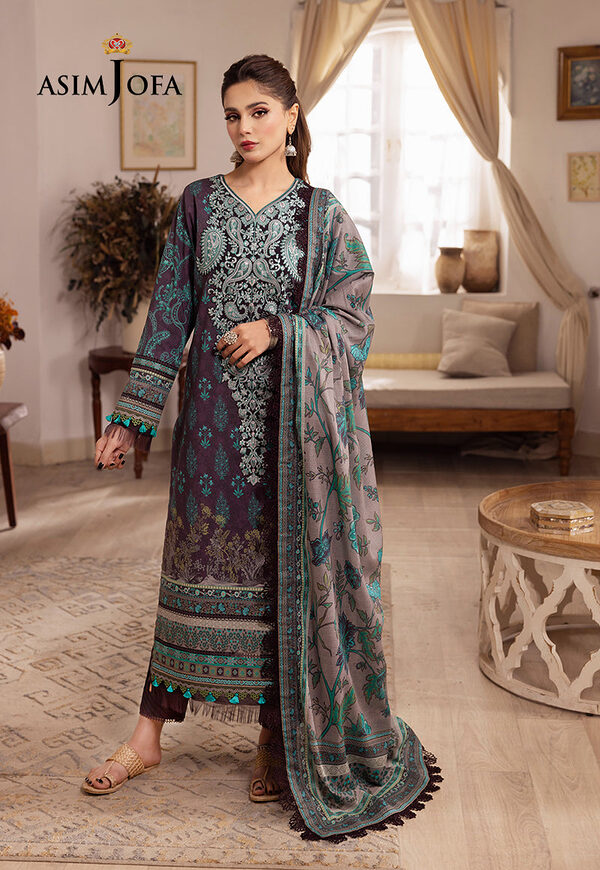 AJNR-08 Asim Jofa Rania Spring Summer Purple Unstitched