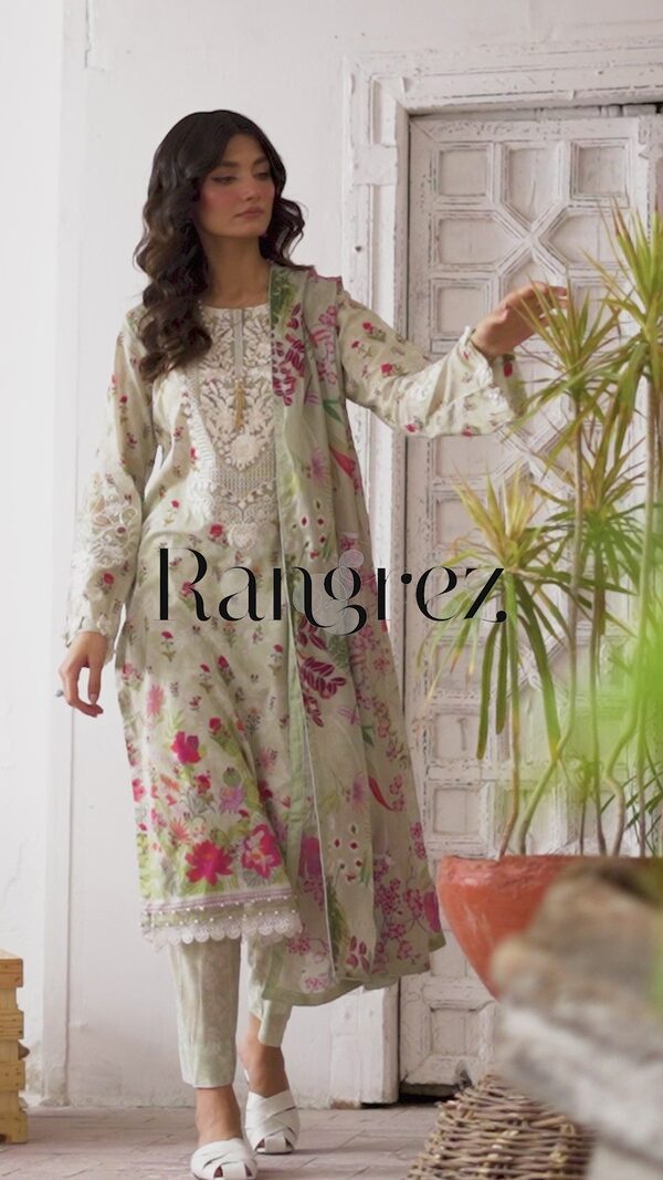 N-409 Ramsha Rangrez Luxury Lawn unstitched - Image 6