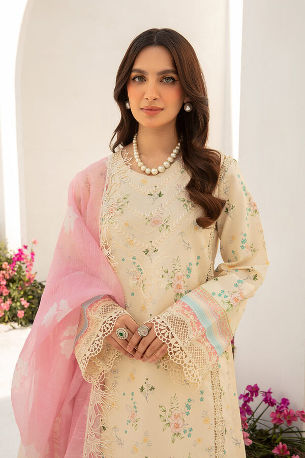 Rang Rasiya Florence Summer Edit Lawn Ivory unstitched - Image 4
