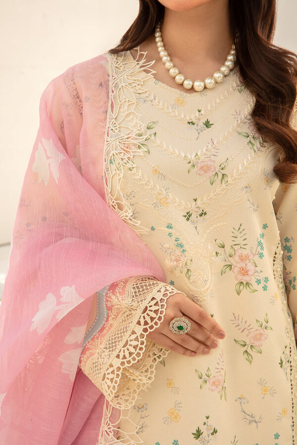 Rang Rasiya Florence Summer Edit Lawn Ivory unstitched - Image 6