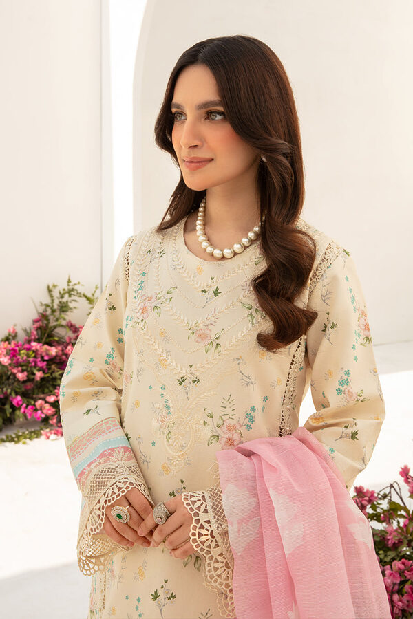 Rang Rasiya Florence Summer Edit Lawn Ivory unstitched - Image 5