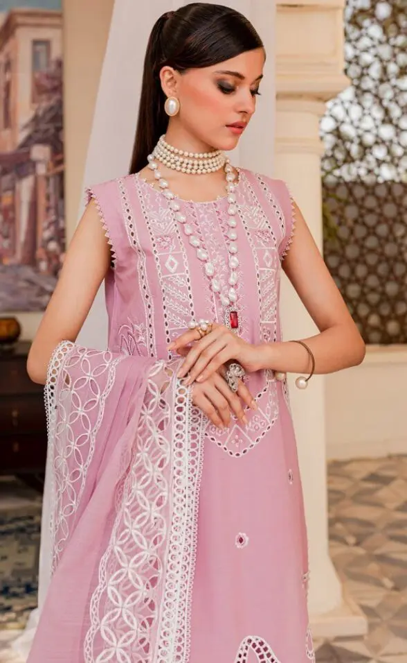 Parishay Noor-e-Nazar Luxury Embroidered Lawn D4 Unstitched - Image 5