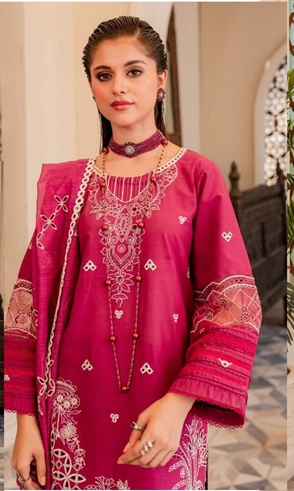 Parishay Noor-e-Nazar Luxury Embroidered Lawn D7 Unstitched - Image 3