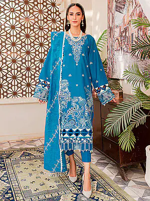 Parishay Noor-e-Nazar Luxury Embroidered Lawn D2 Unstitched