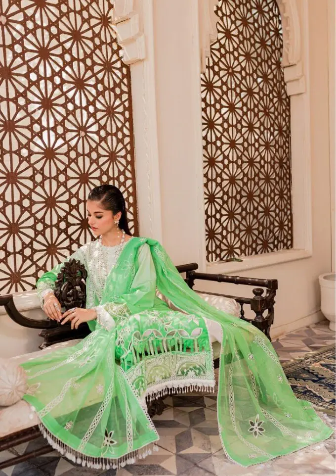 Parishay Noor-e-Nazar Luxury Embroidered Lawn D5 Unstitched - Image 8