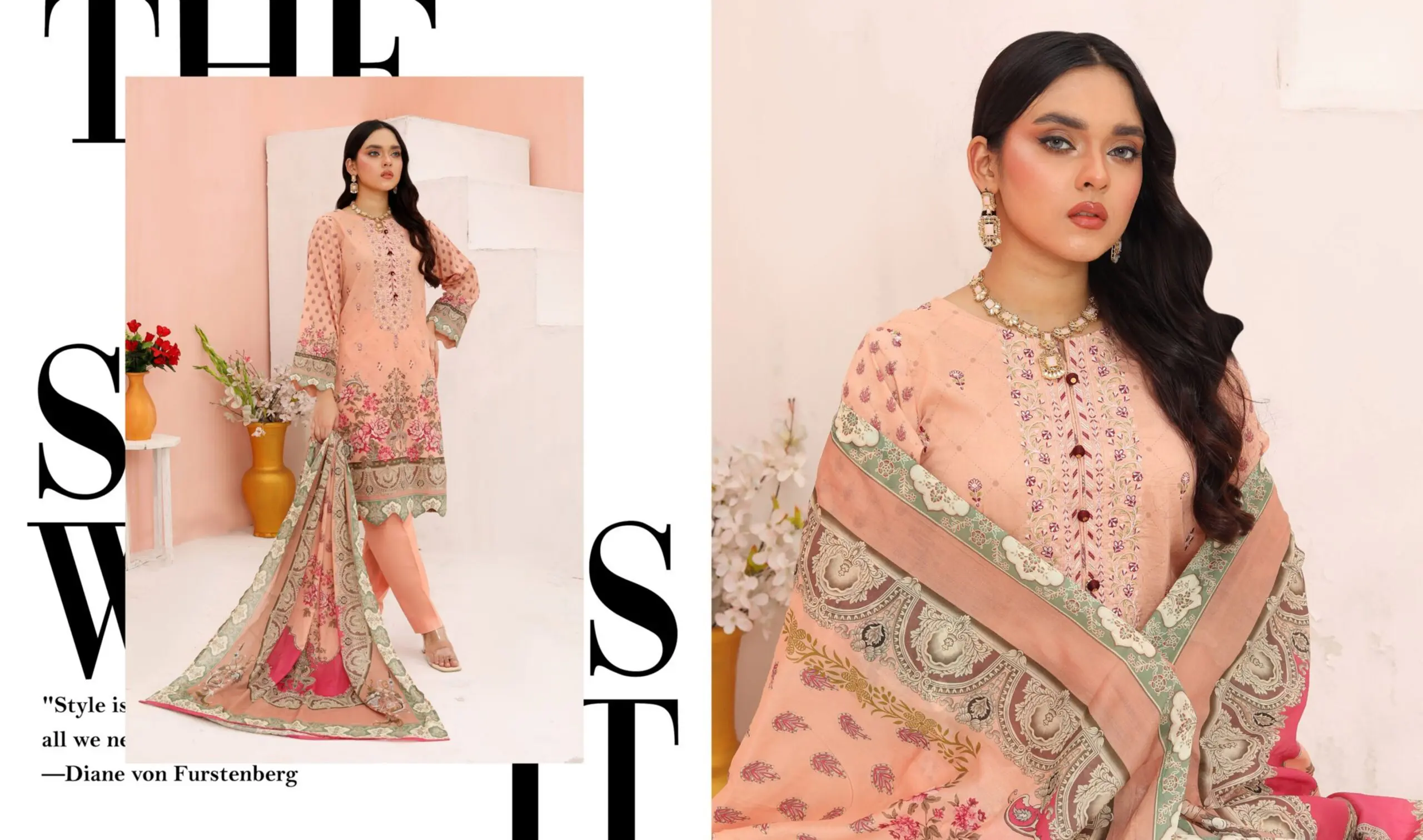 Bin Hameed Luxury Embroidered Lawn Readymade 3pc - Image 5