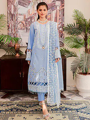 Parishay Noor-e-Nazar Luxury Embroidered Lawn D1 Unstitched