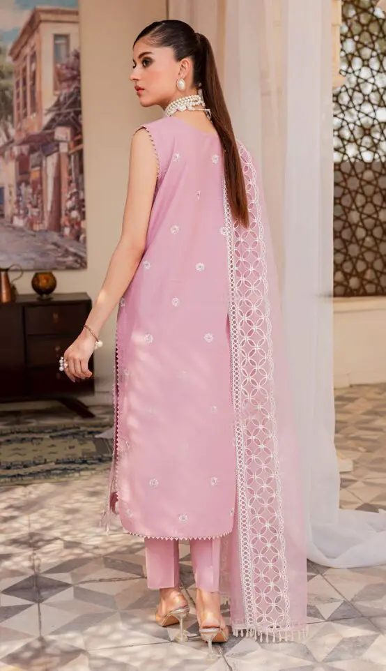 Parishay Noor-e-Nazar Luxury Embroidered Lawn D4 Unstitched - Image 7