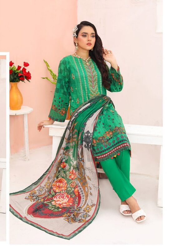 Bin Hameed Luxury Embroidered Lawn Readymade 3pc