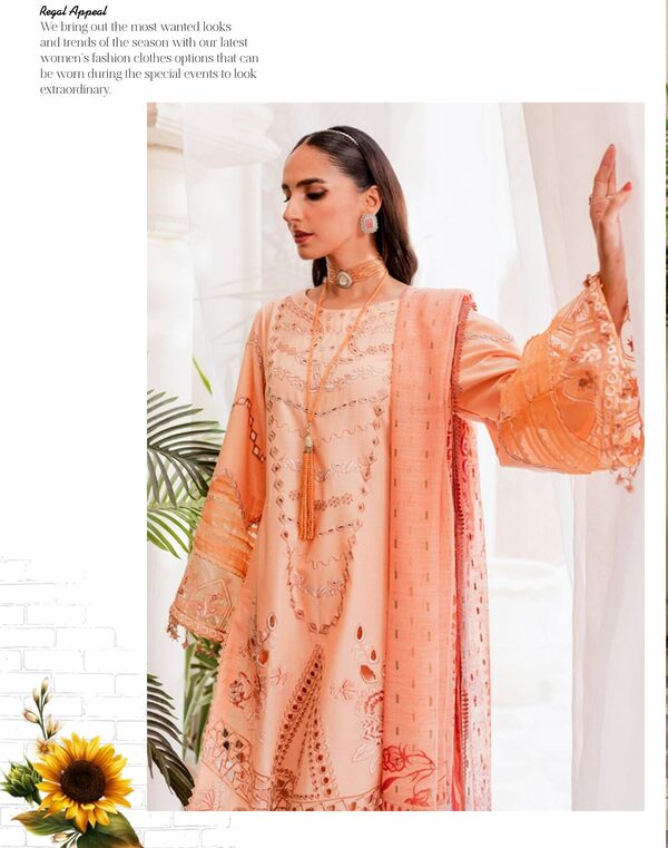 Parishay Noor-e-Nazar Luxury Embroidered Lawn D3 Unstitched - Image 5