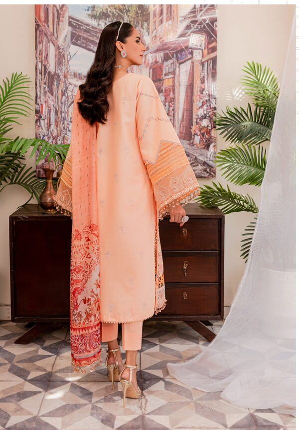 Parishay Noor-e-Nazar Luxury Embroidered Lawn D3 Unstitched - Image 4