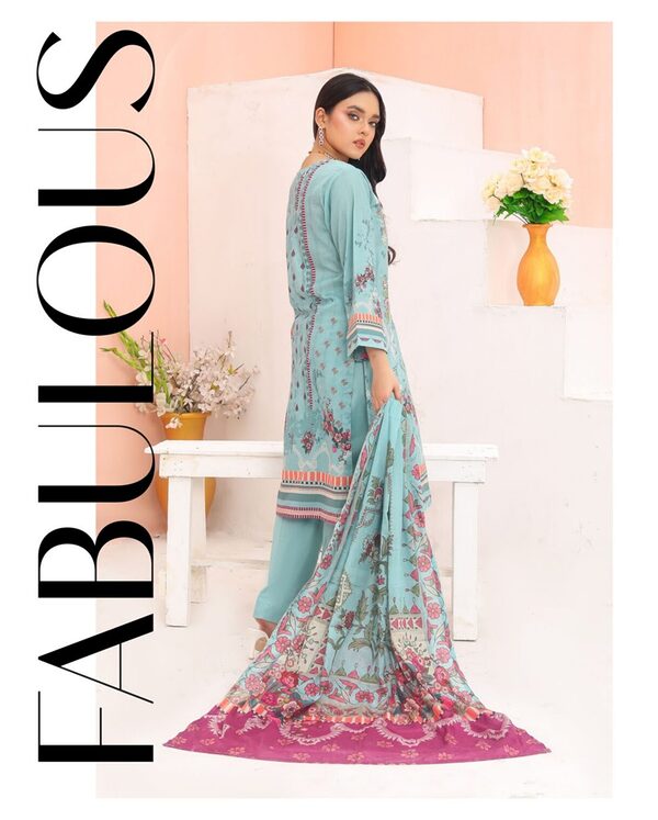 Bin Hameed Luxury Embroidered Lawn Readymade 3pc - Image 2