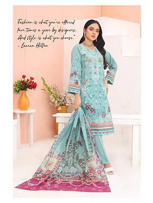 Bin Hameed Luxury Embroidered Lawn Readymade 3pc