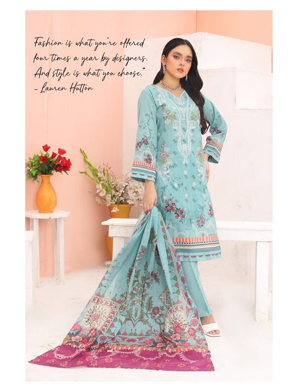 Bin Hameed Luxury Embroidered Lawn Readymade 3pc