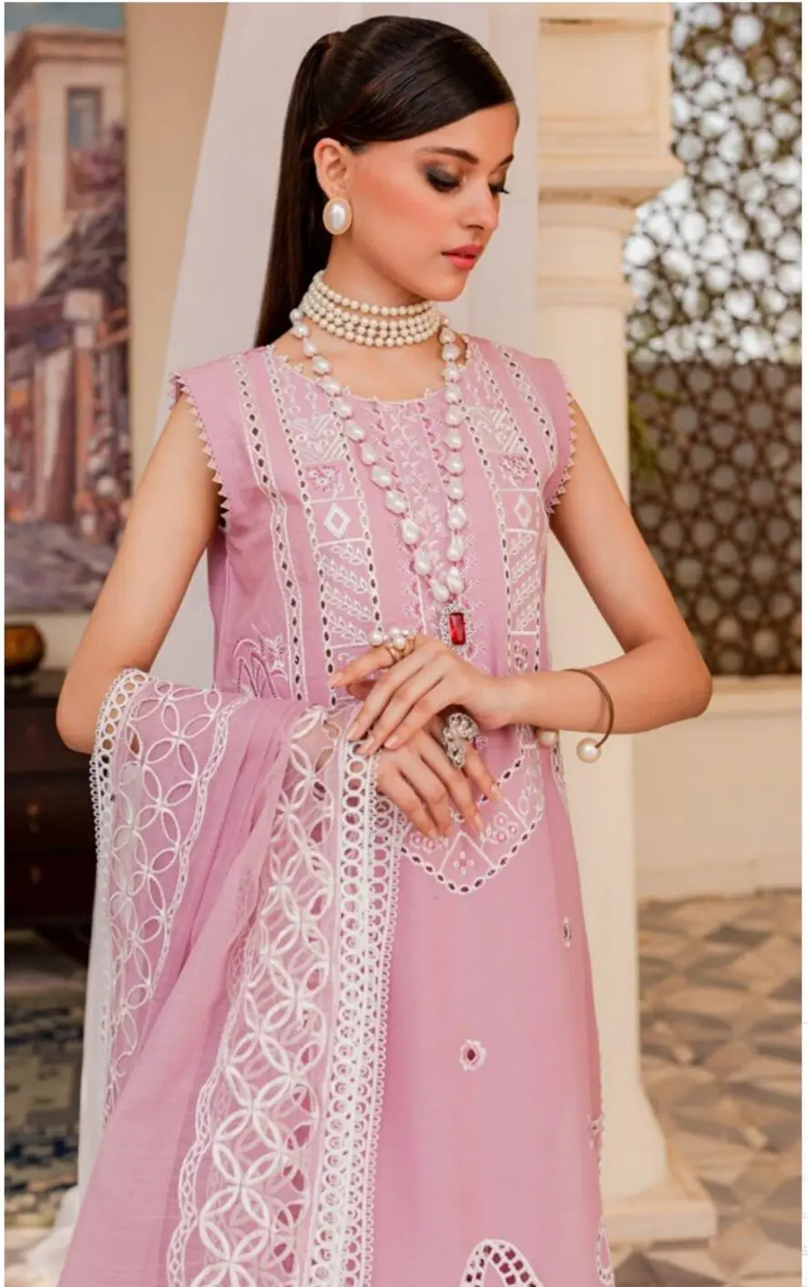 Parishay Noor-e-Nazar Luxury Embroidered Lawn D4 Unstitched - Image 4