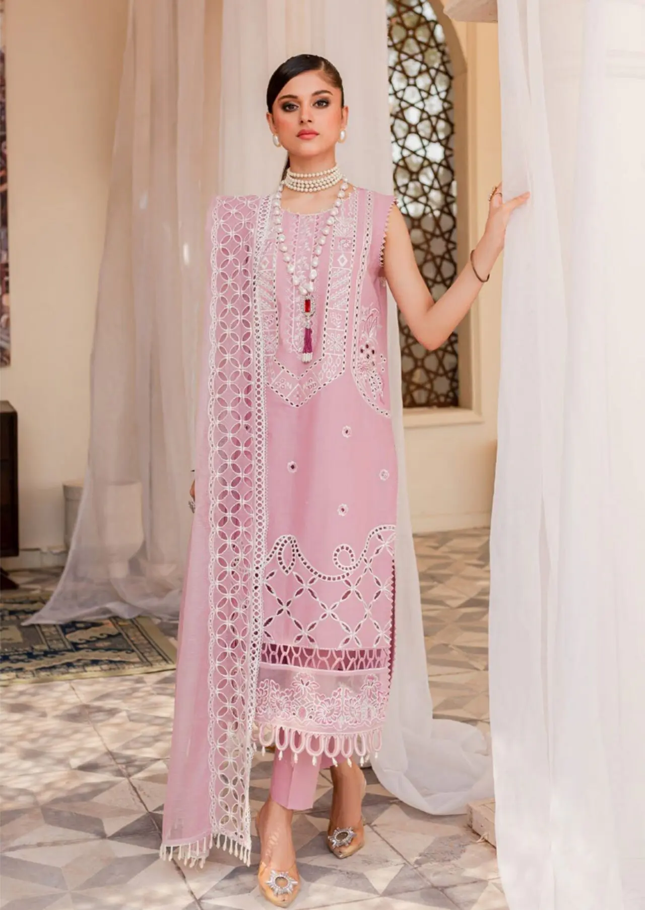 Parishay Noor-e-Nazar Luxury Embroidered Lawn D4 Unstitched