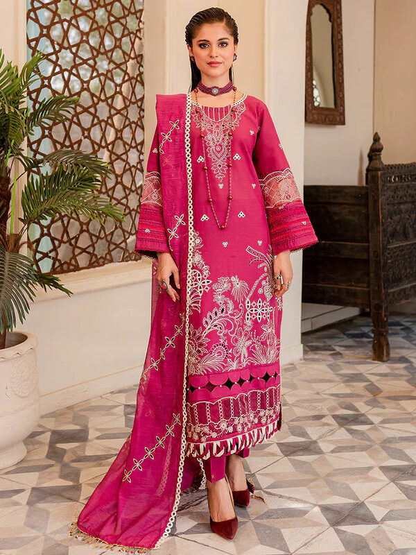 Parishay Noor-e-Nazar Luxury Embroidered Lawn D7 Unstitched - Image 8