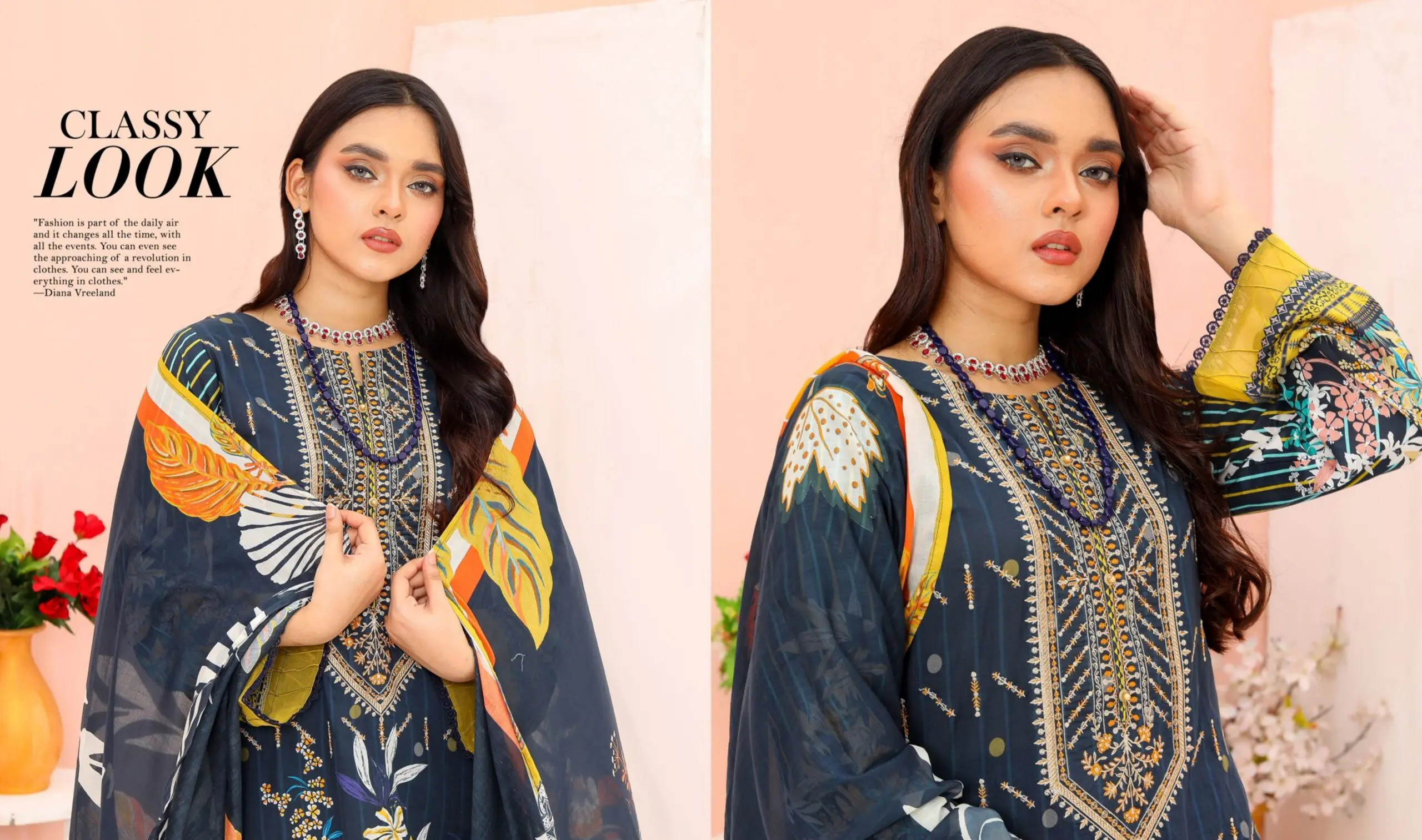 Bin Hameed Luxury Embroidered Lawn Readymade 3pc - Image 3