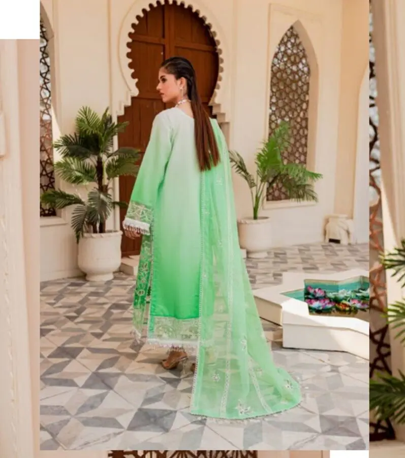 Parishay Noor-e-Nazar Luxury Embroidered Lawn D5 Unstitched - Image 3