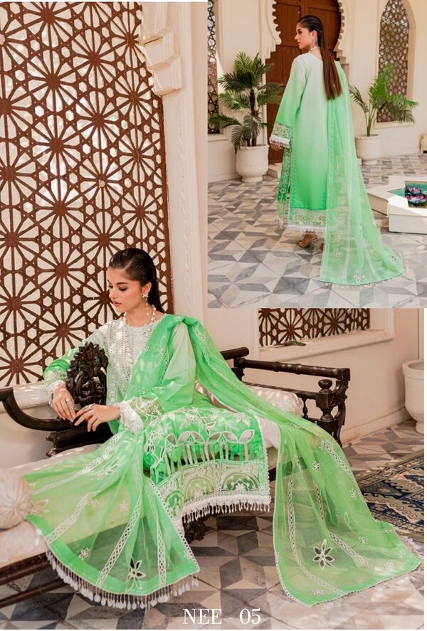 Parishay Noor-e-Nazar Luxury Embroidered Lawn D5 Unstitched - Image 2