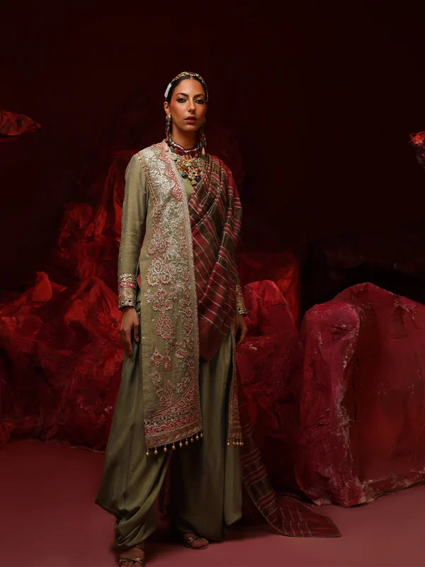 Salitex Jihaan Luxury Embroidered suit Unstitched 3pc - Image 5