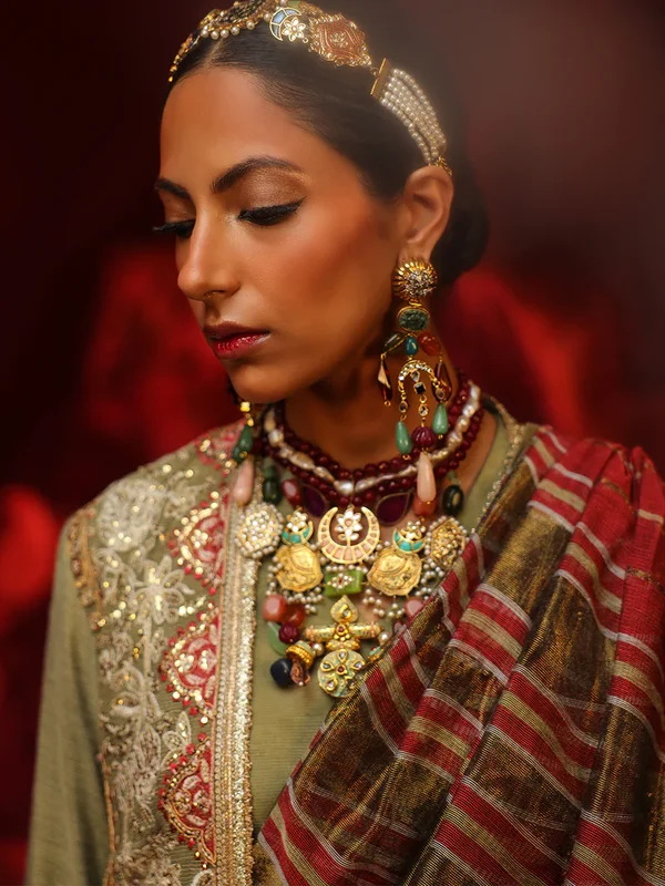 Salitex Jihaan Luxury Embroidered suit Unstitched 3pc - Image 4