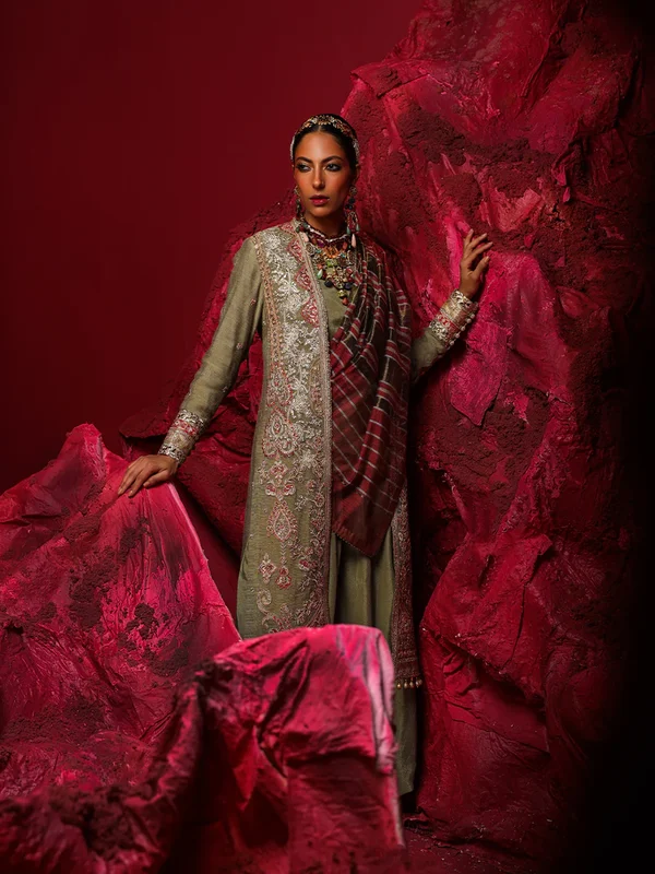 Salitex Jihaan Luxury Embroidered suit Unstitched 3pc - Image 2