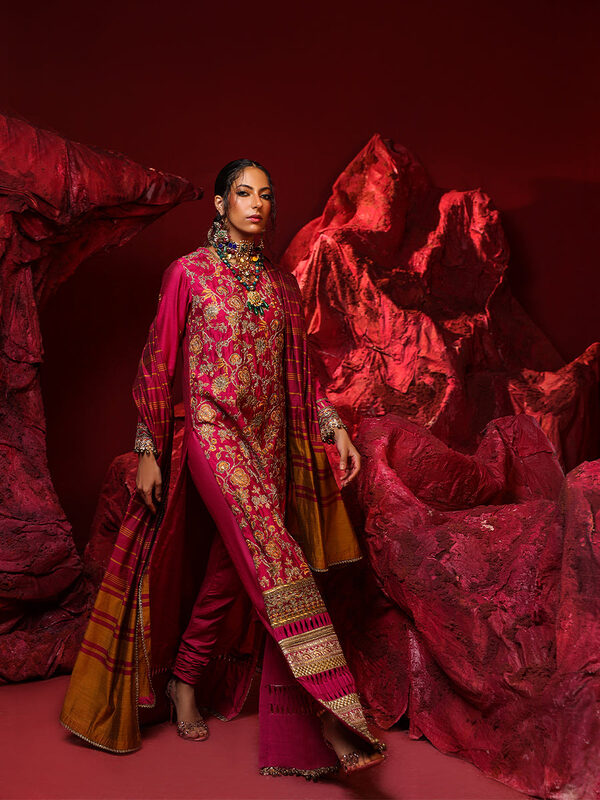 Salitex Jihaan Luxury Embroidered suit Unstitched 3pc - Image 2
