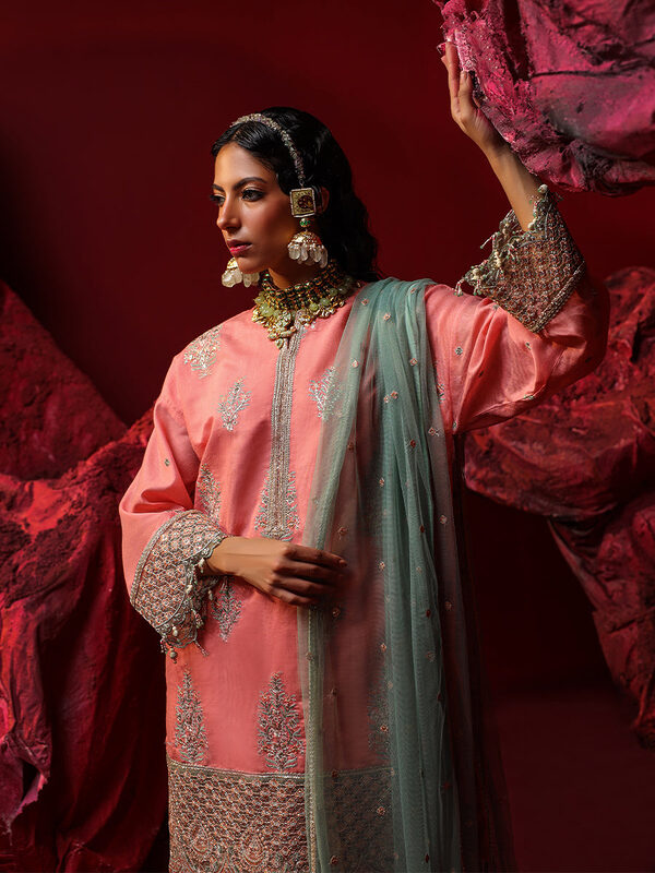Salitex Jihaan Luxury Embroidered suit Unstitched 3pc - Image 4