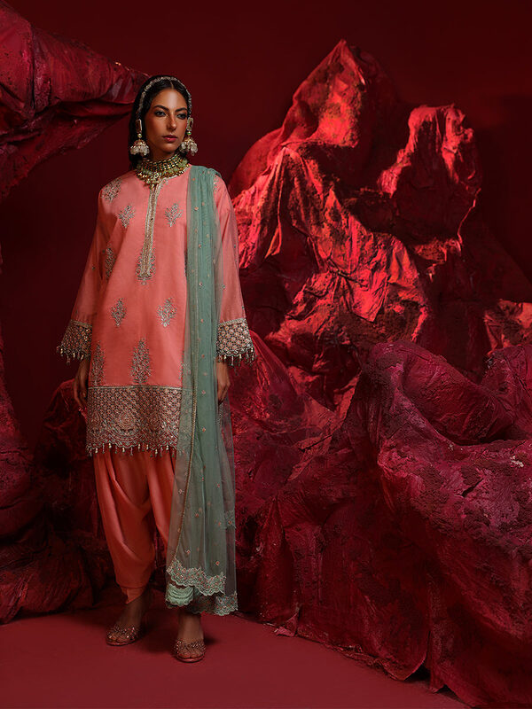 Salitex Jihaan Luxury Embroidered suit Unstitched 3pc - Image 2
