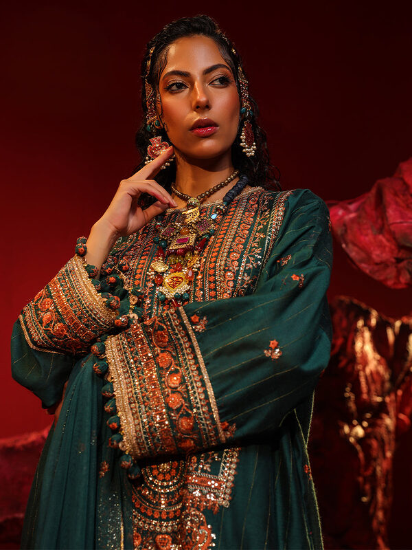 Salitex Jihaan Luxury Embroidered suit Unstitched 3pc - Image 2
