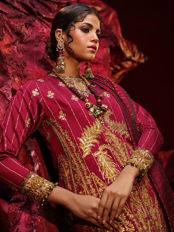 Salitex Jihaan Luxury Embroidered suit Unstitched 3pc - Image 3