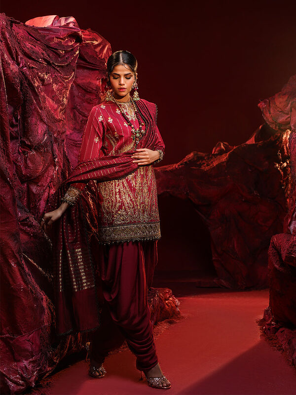Salitex Jihaan Luxury Embroidered suit Unstitched 3pc - Image 2