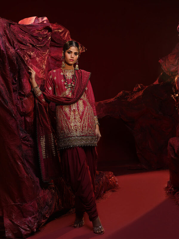 Salitex Jihaan Luxury Embroidered suit Unstitched 3pc - Image 5