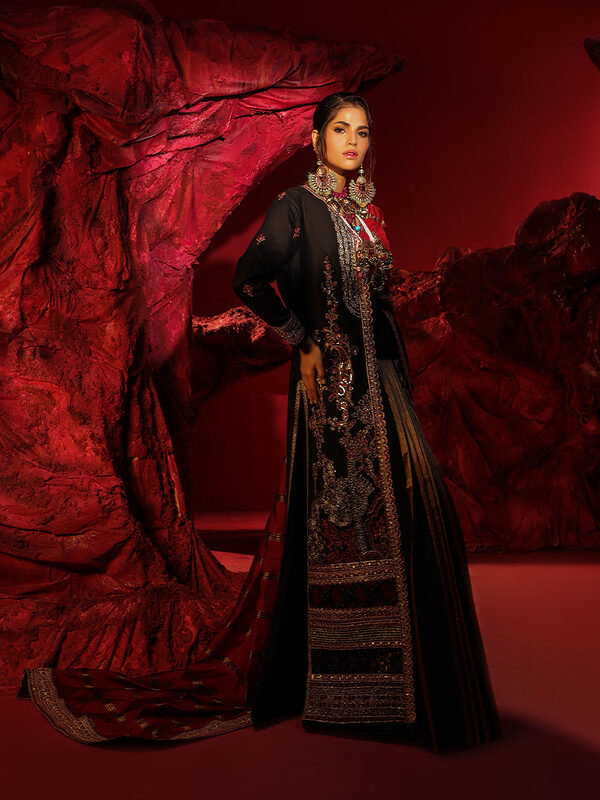 Salitex Jihaan Luxury Embroidered suit Unstitched 3pc - Image 6