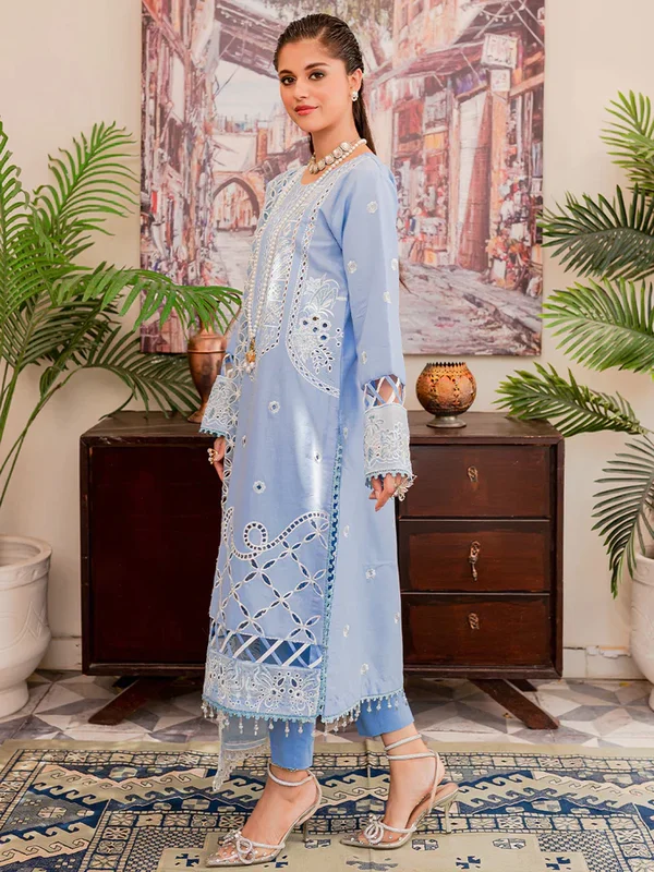 Parishay Noor-e-Nazar Luxury Embroidered Lawn D1 Unstitched - Image 6