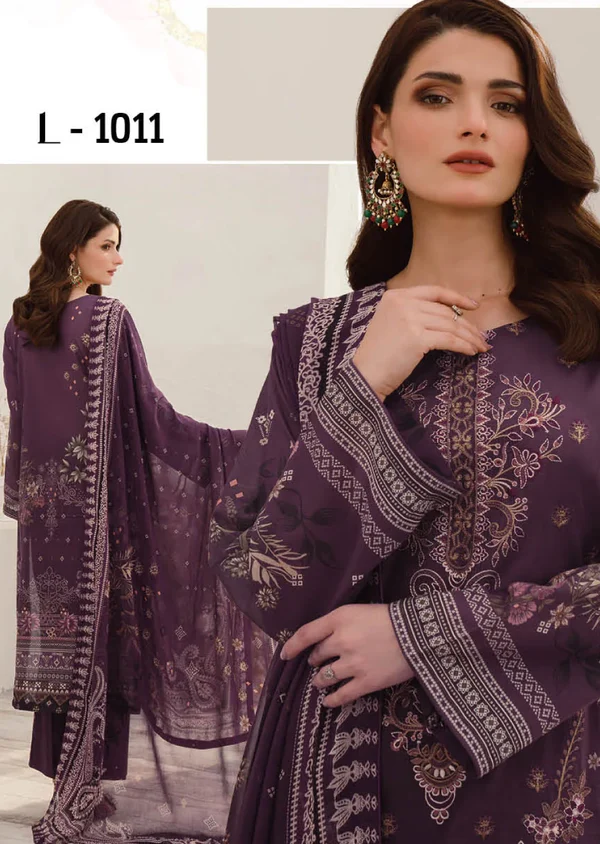 Ramsha Mashaal Luxury Lawn Collection Vol 10 - L1011 - Image 2