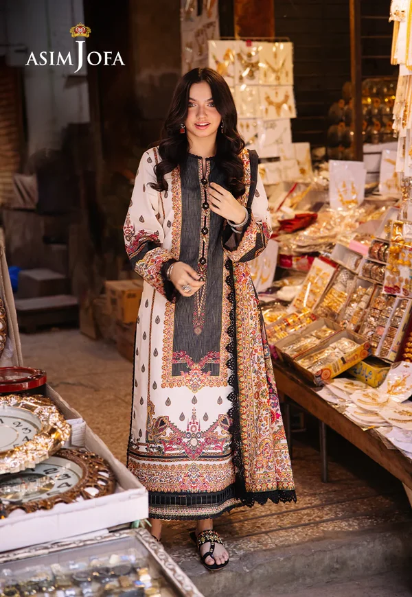 Asim Jofa Prints Latest Collection Unstitched 2024 AJBB-01 - Image 3