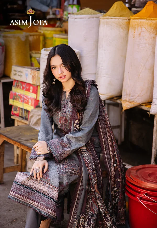 Asim Jofa Prints Latest Collection Unstitched 2024 AJBB-11 - Image 7