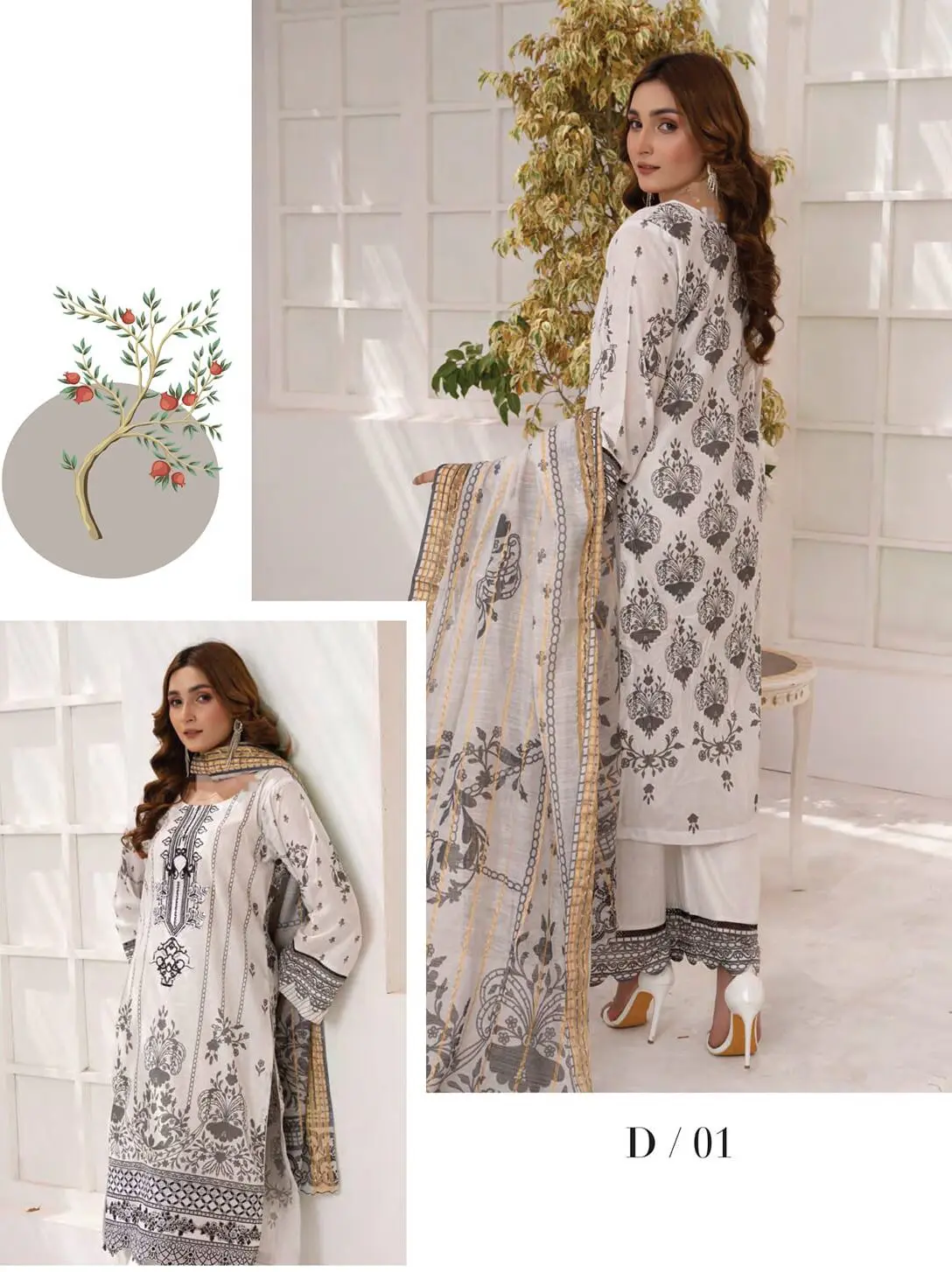 Soni Dresses Luxury Embroidered Lawn Readymade Vol SD44-D1 - Image 2