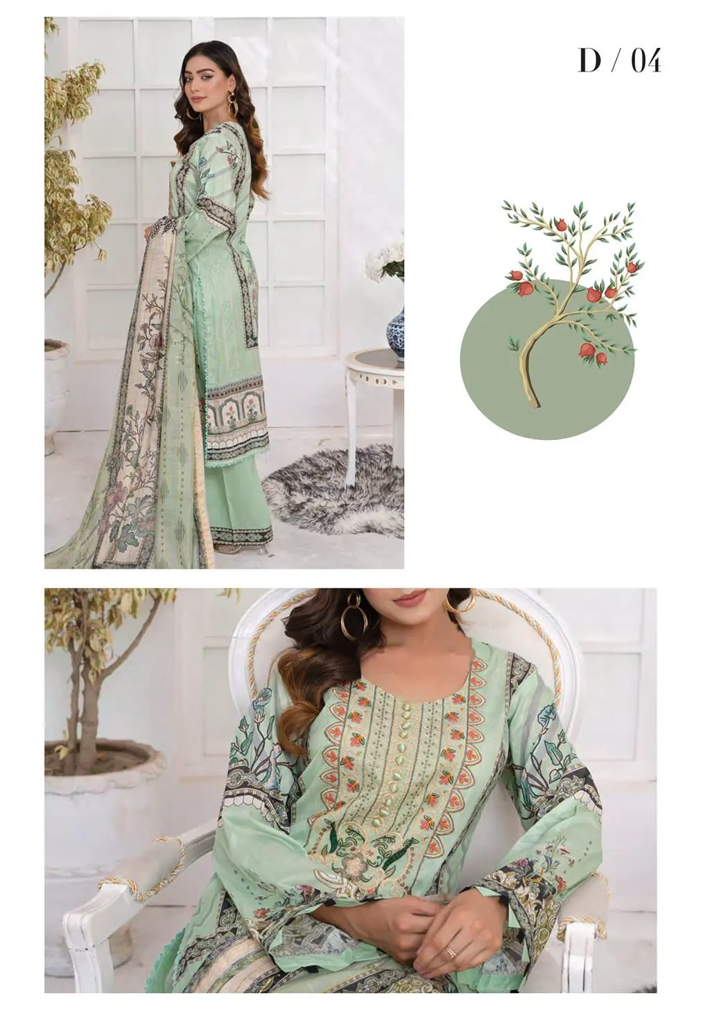 Soni Dresses Luxury Embroidered Lawn Readymade Vol SD44-D4 - Image 2