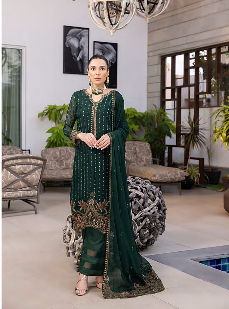 Merakish Luxury Chiffon-Racing Green
